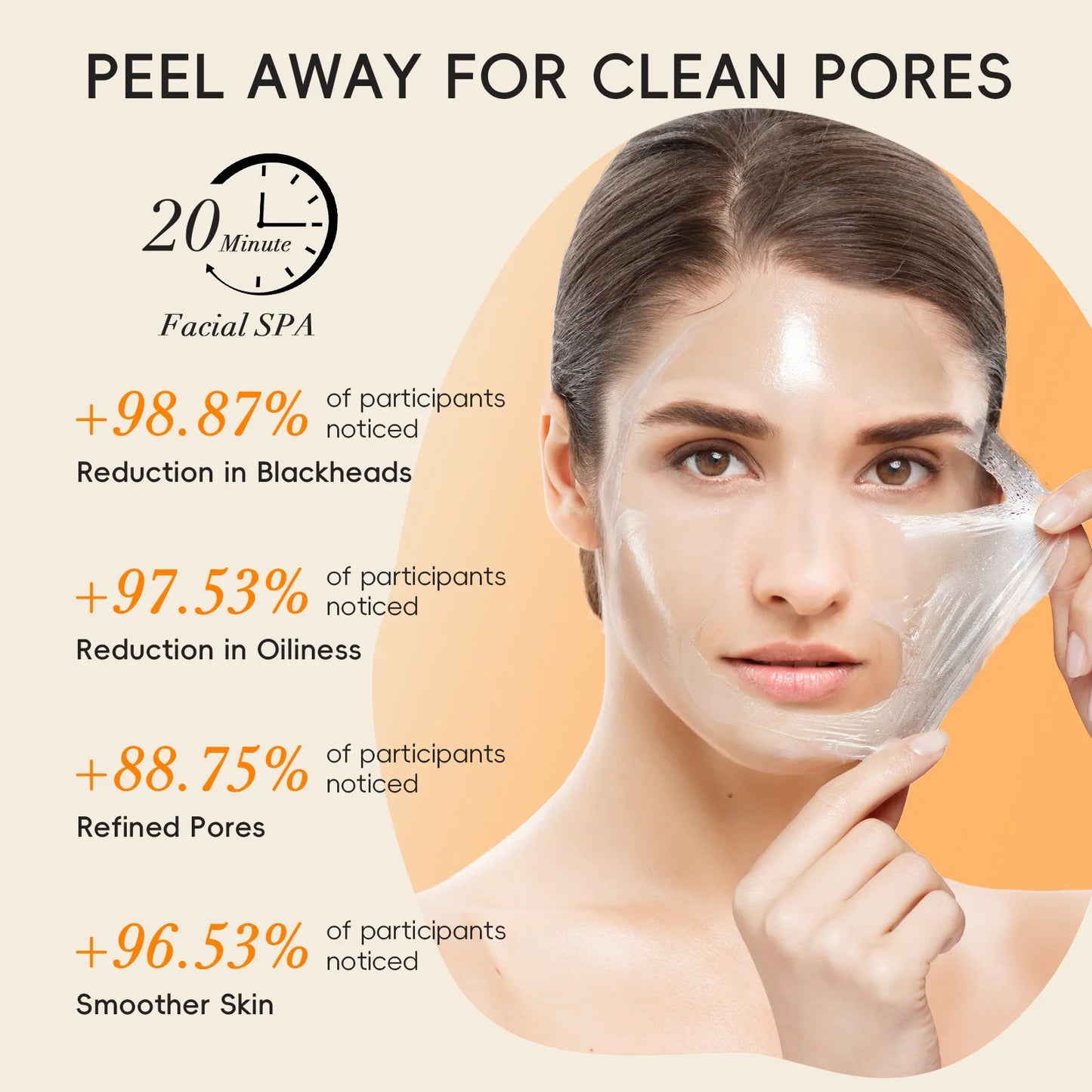 Vitamin C Tearing Mask Peel Off Facial Mask Oil Control Blackhead Remover Peel Off Dead Skin