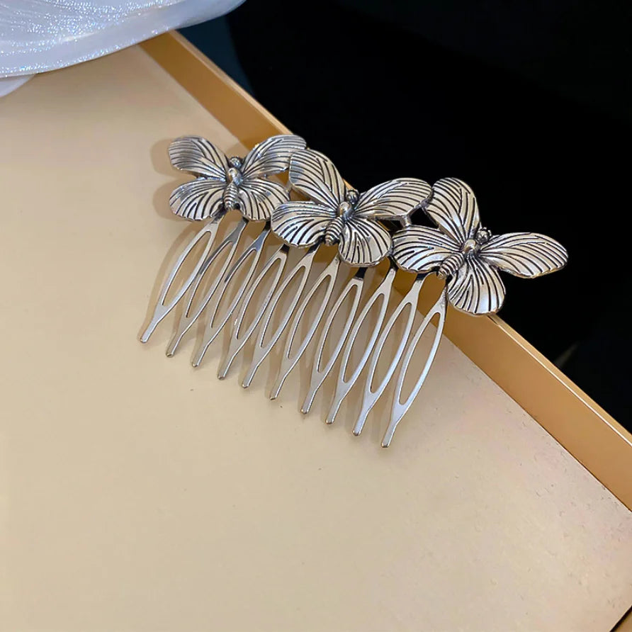 Fashion Metal Butterfly Hair Combs For Women Gold Color Insect Bride Headdress Hair Jewelry Accessories