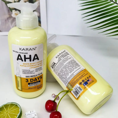 500ml AHA Fruit Acid Whitening Body Cream Hydroxy Acids Vitamin C&E Hydrating Lighter
