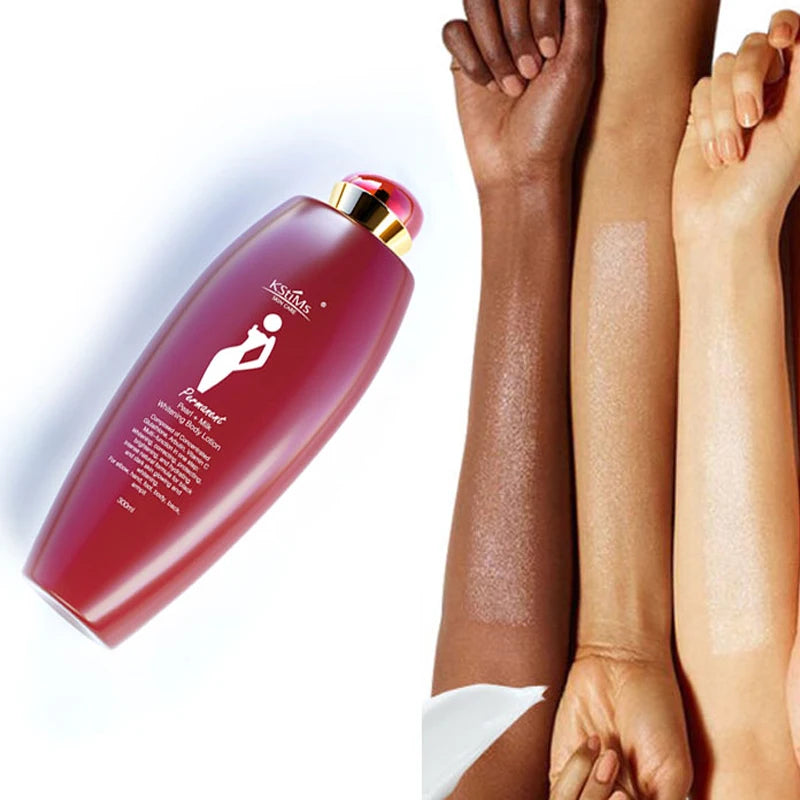 Natural Organic Body Whitening Milk Lotion Scented Coconut Pearl Extract Fair and White Body Lotion
