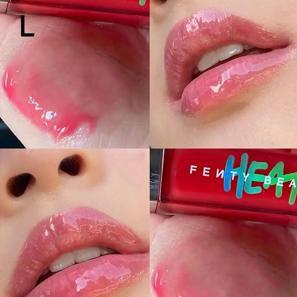 Beginner Lipstick FB Transparent Color glittery Lip Gloss Mirror Sweet Mouth Fuchsia Paste