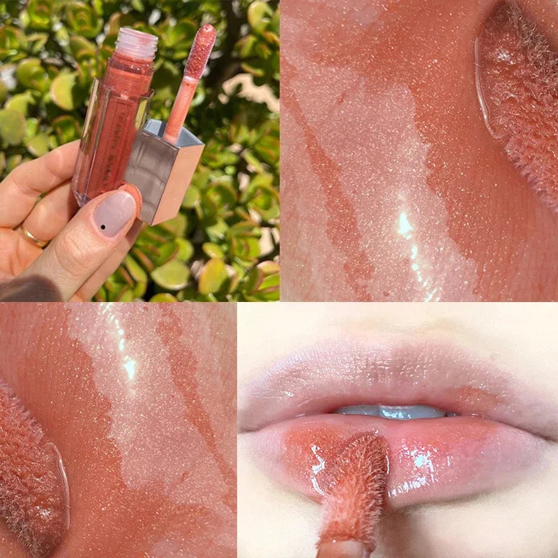 Luxury Hot Lip Gloss Lipstick Water Gloss Highlight Mirror Lasting Sweet FUSSY Beginner