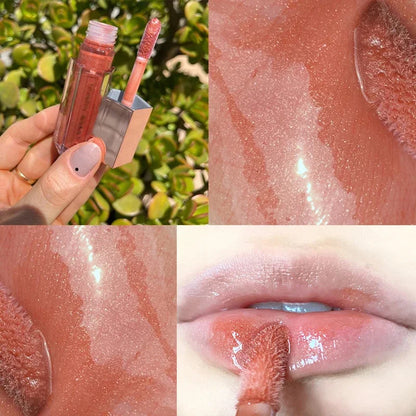 Luxury Hot Lip Gloss Lipstick Water Gloss Highlight Mirror Lasting Sweet FUSSY Beginner
