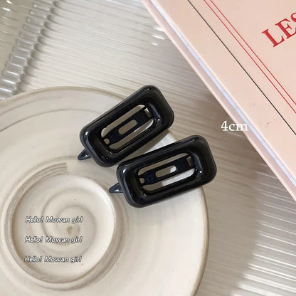 2pcs Sauqre Hair Clips for Women Sweet Girl Hairpins Korea Fashion Hair Pin Bang Side Clip