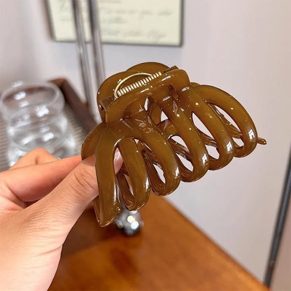 High Quality Large Pumpkin Shape Hair Claw For Women Elegant Back Head Headband Claw Clip