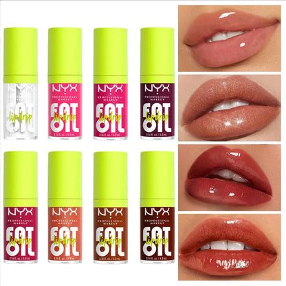 Water Gloss Mirror Oily Lip Gloss Lipstick with Long-lasting Color Retention and Non Stick Cup