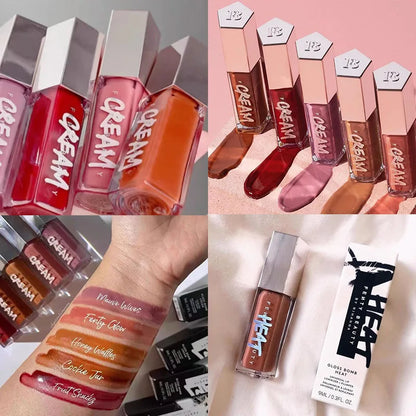 Luxury Hot Lip Gloss Lipstick Water Gloss Highlight Mirror Lasting Sweet FUSSY Beginner