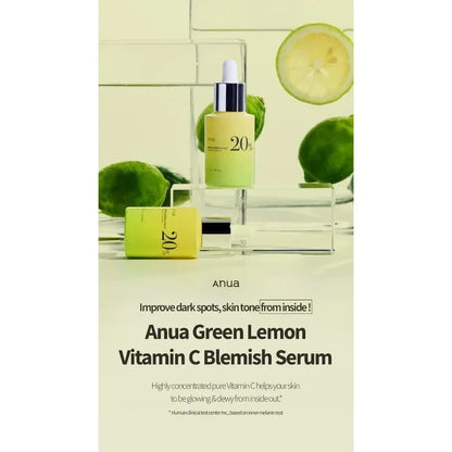 Anua Vitamin B + C Spot Whitening Set Green Lemon Vita C 20% Blemish Serum + Peach 70% Niacin Serum