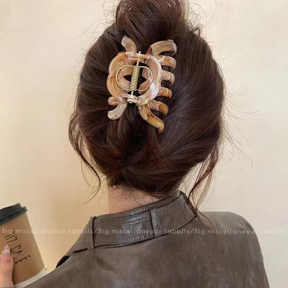 High Quality Large Pumpkin Shape Hair Claw For Women Elegant Back Head Headband Claw Clip