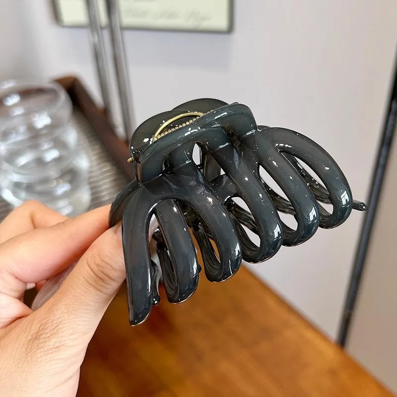 High Quality Large Pumpkin Shape Hair Claw For Women Elegant Back Head Headband Claw Clip