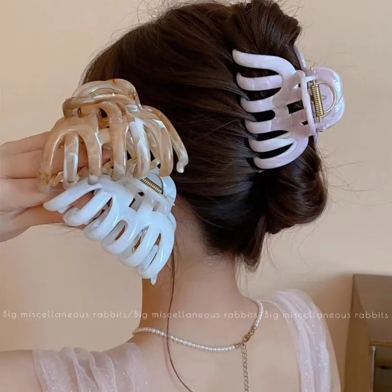 High Quality Large Pumpkin Shape Hair Claw For Women Elegant Back Head Headband Claw Clip
