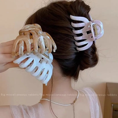 High Quality Large Pumpkin Shape Hair Claw For Women Elegant Back Head Headband Claw Clip