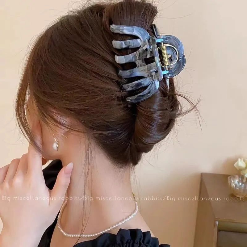 High Quality Large Pumpkin Shape Hair Claw For Women Elegant Back Head Headband Claw Clip