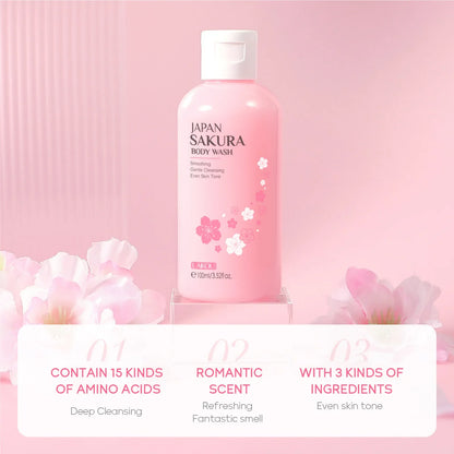 LAIKOU 100ml Sakura Body Wash Shower Gels Lotion Cherry Blossom Smooth Gentle Cleansing