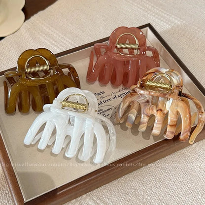 High Quality Large Pumpkin Shape Hair Claw For Women Elegant Back Head Headband Claw Clip