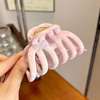High Quality Large Pumpkin Shape Hair Claw For Women Elegant Back Head Headband Claw Clip