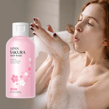 LAIKOU 100ml Sakura Body Wash Shower Gels Lotion Cherry Blossom Smooth Gentle Cleansing