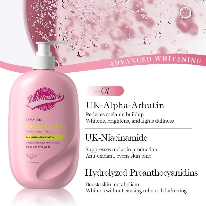510ml Extra Hydrating Brightening Body Lotion - Moisturizer for Soft Glowing Skin Whitening Nourishing
