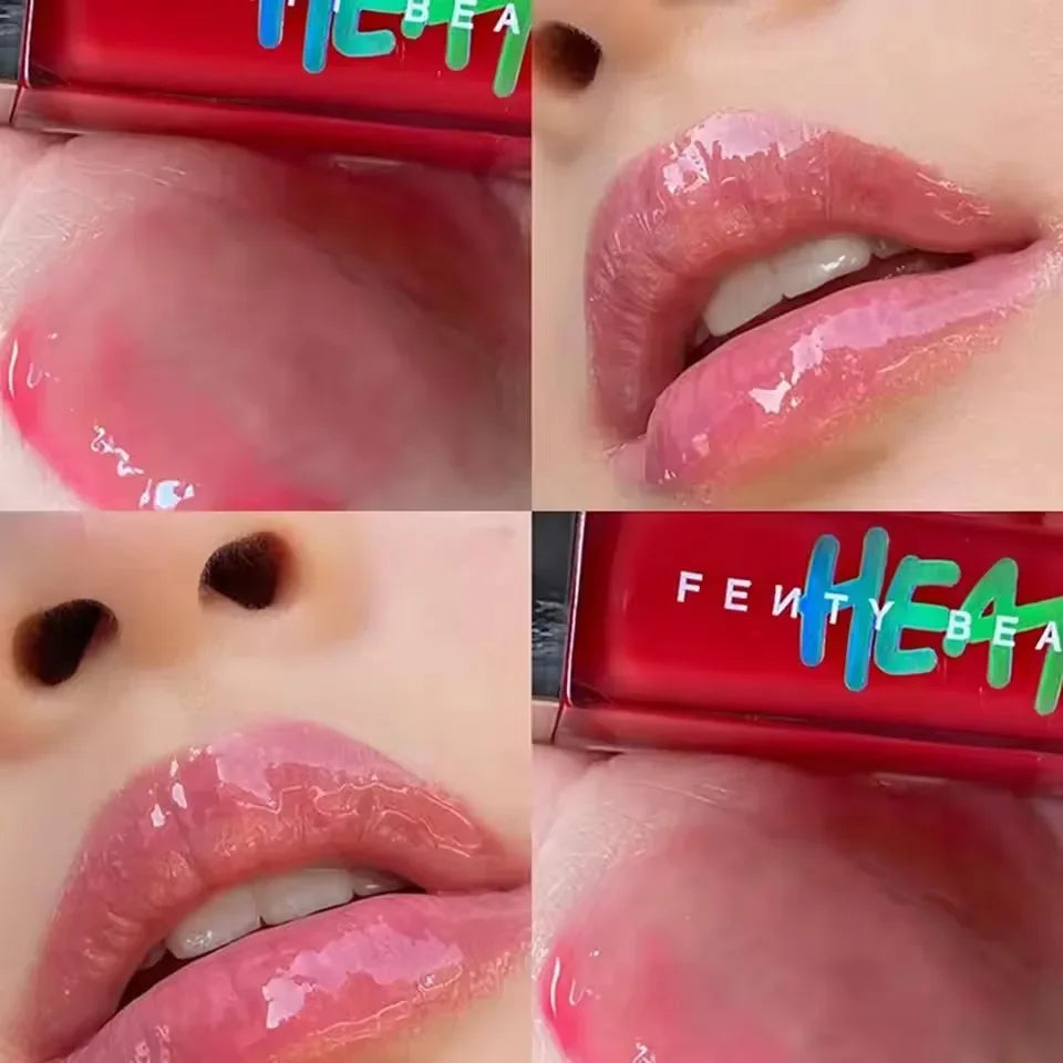 Beginner Lipstick FB Transparent Color glittery Lip Gloss Mirror Sweet Mouth Fuchsia Paste