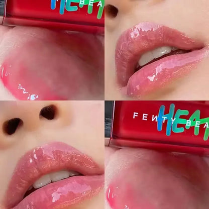 Beginner Lipstick FB Transparent Color glittery Lip Gloss Mirror Sweet Mouth Fuchsia Paste