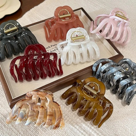 High Quality Large Pumpkin Shape Hair Claw For Women Elegant Back Head Headband Claw Clip
