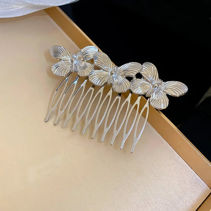 Fashion Metal Butterfly Hair Combs For Women Gold Color Insect Bride Headdress Hair Jewelry Accessories