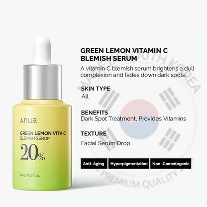 Anua Vitamin B + C Spot Whitening Set Green Lemon Vita C 20% Blemish Serum + Peach 70% Niacin Serum